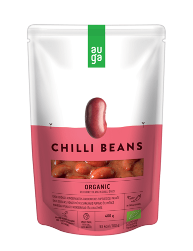 BIO Červené fazole v chilli omáčce 400 g - Auga Auga