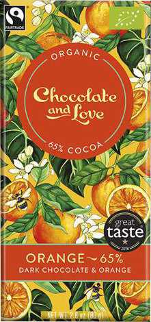 Chocolate and Love Orange 65 % BIO 80 g