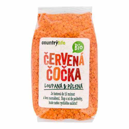 Čočka červená půlená 500 g BIO   COUNTRY LIFE Country Life