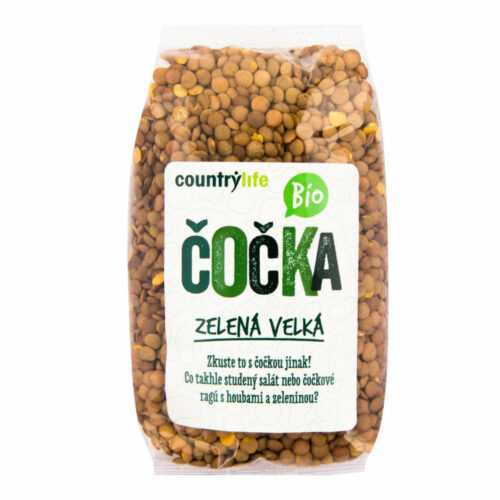 Čočka zelená velká 500 g BIO   COUNTRY LIFE Country Life