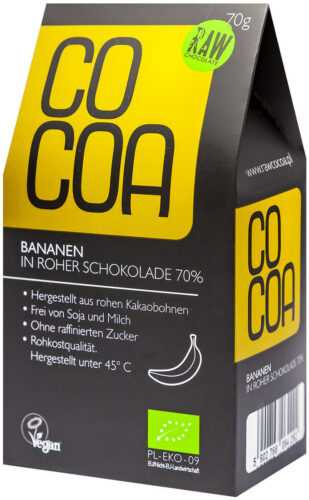Cocoa Banány v čokoládě BIO RAW  70 g
