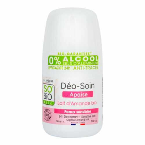 Deodorant přírodní 24h zklidňující s mandlovým mlékem 50 ml BIO   SO’BiO étic So’Bio étic