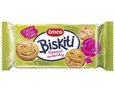 Emco Biskiti ovesné sušenky lískové ořechy/med 60 g