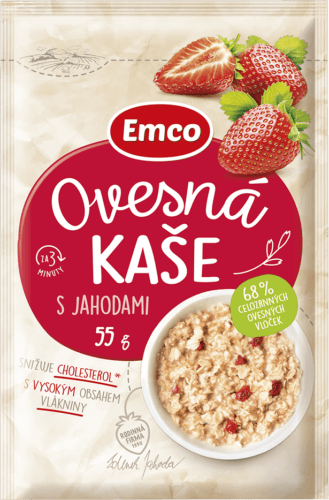 Emco Ovesná kaše s jahodami 55 g sáček