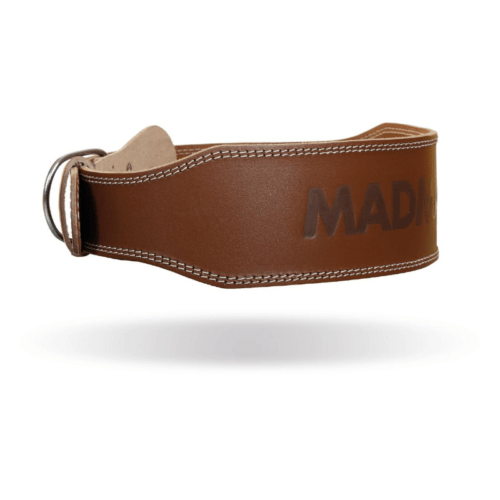 Fitness opasek Full Leather Chocolate Brown M - MADMAX MADMAX