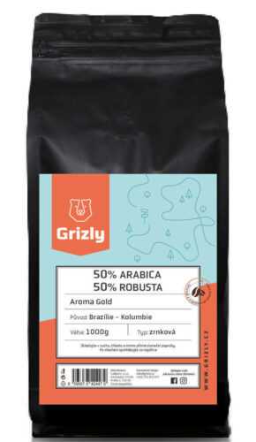 GRIZLY Zrnková káva 50/50 Aroma Gold 1000 g