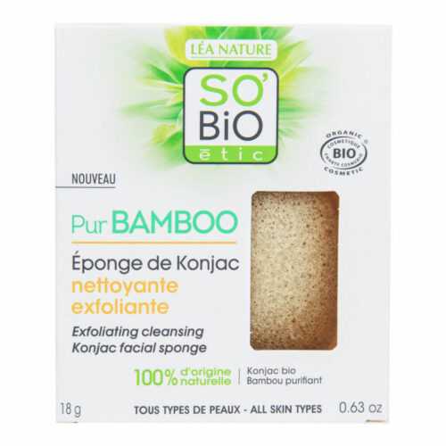 Houbička konjac s bambusem – exfoliační čištění pleti – řada Pur BAMBOO 18 g   SO’BiO étic So’Bio étic