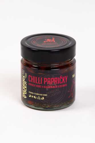 Hradecké delikatesy Chilli papričky v olivovém oleji 180 g