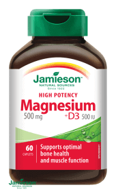 Jamieson Hořčík 500 mg s vitamínem D3 500 IU 60 tablet