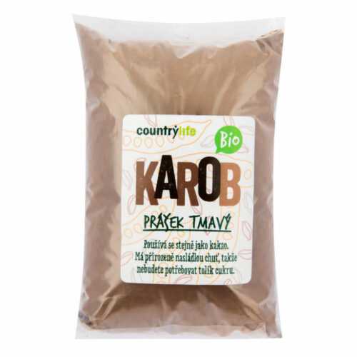 Karobový prášek tmavý 500 g BIO   COUNTRY LIFE Country Life