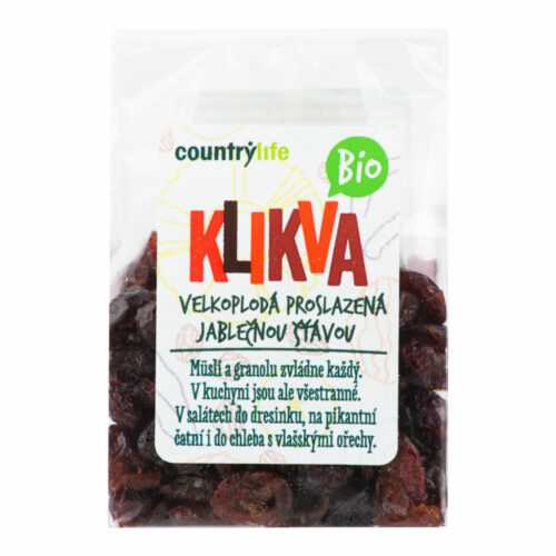 Klikva velkoplodá proslazená jablečnou šťávou 100 g BIO   COUNTRY LIFE Country Life