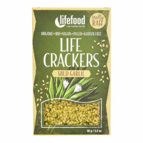 Life Crackers s medvědím česnekem 90 g BIO   LIFEFOOD Lifefood