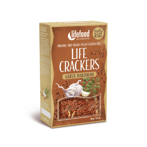 Lifefood Life Crackers A la bramborák česnekové s majoránkou BIO RAW 90 g