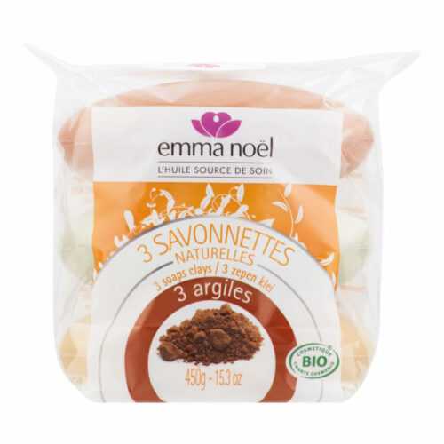 Mýdlo rostlinné jíl 3x150 g BIO   EMMA NOËL Emma Noël