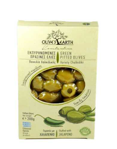 Olives Earth Olivy zelené s jalapeno 200 g - expirace