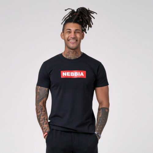Pánské tričko Basic Black L - NEBBIA NEBBIA