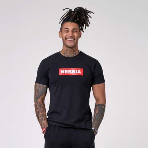 Pánské tričko Basic Black M - NEBBIA NEBBIA