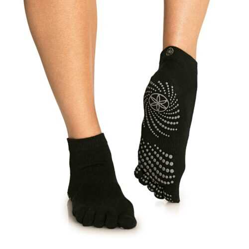 Ponožky na jógu Grippy Yoga Socks Black M/L - GAIAM GAIAM