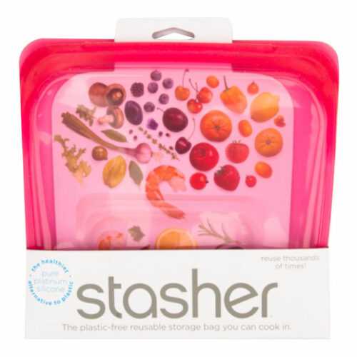 Sáček silikonový na potraviny růžový 450 ml   STASHER Stasher