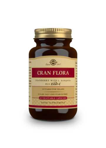 Solgar CRAN FLORA – brusinky s probiotiky plus Ester-C 60 tablet
