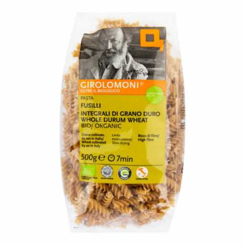Těstoviny fusilli celozrnné semolinové 500 g BIO    GIROLOMONI Girolomoni