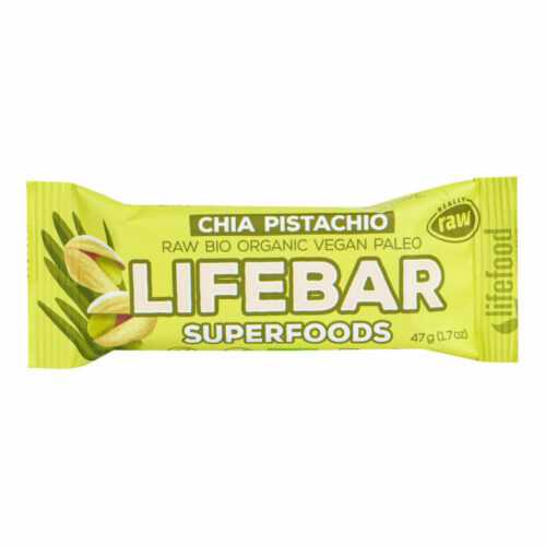Tyčinka Lifebar chia a pistácie 47 g BIO   LIFEFOOD Lifefood
