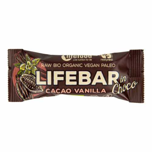 Tyčinka Lifebar kakaové boby s vanilkou 40 g BIO   LIFEFOOD Lifefood