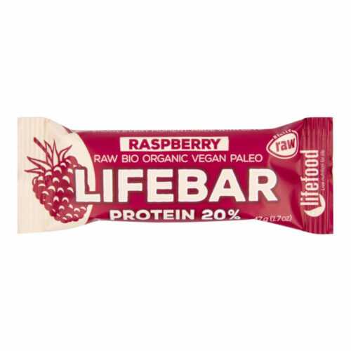Tyčinka Lifebar protein malinová 47 g BIO   LIFEFOOD Lifefood