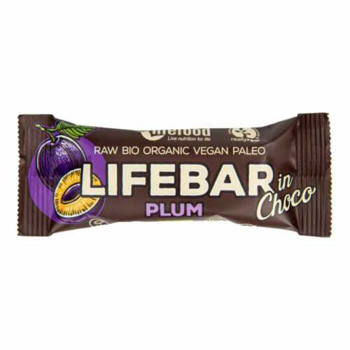 Tyčinka Lifebar švestka v čokoládě 40 g BIO   LIFEFOOD Lifefood