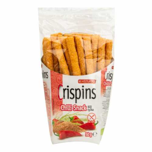 Tyčinka teffová s chilli Crispins bezlepková 50 g BIO   EXTRUDO Extrudo