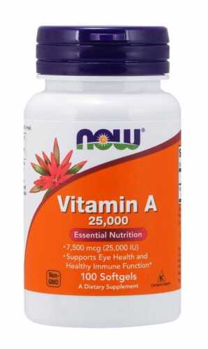 Vitamin A 25000 IU 100 kaps. - NOW Foods NOW Foods