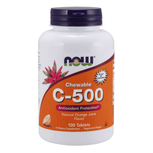 Vitamín C 500 mg tablety na cucání 100 tab. pomeranč - NOW Foods NOW Foods