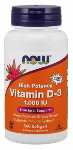 Vitamín D-3 1000 IU 360 kaps. - NOW Foods NOW Foods