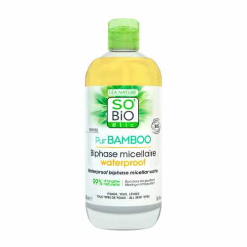 Voda micelární dvoufázová – řada Pur BAMBOO 500 ml BIO   SO’BiO étic So’Bio étic