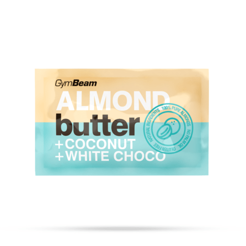 Vzorek Mandlové máslo s kokosem a bílou čokoládou 30 g - GymBeam GymBeam