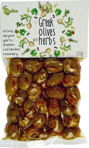 my olive Marinované olivy česnek a koření 220 g