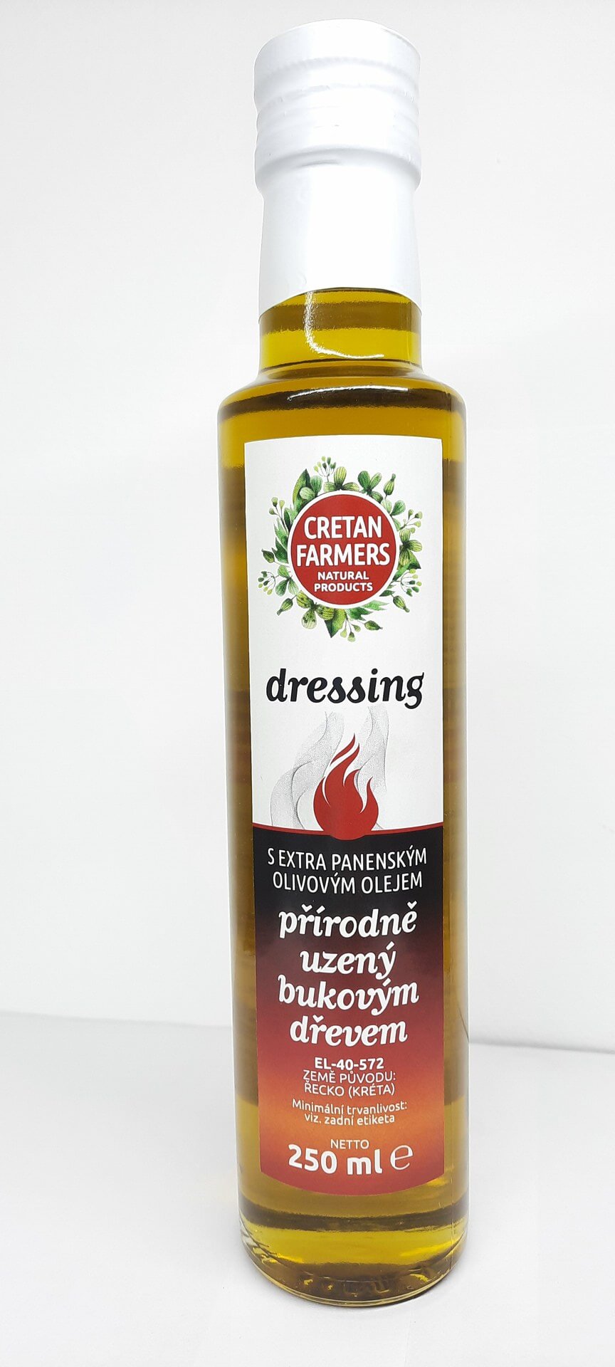 Cretan Farmers Extra panenský olivový olej uzený bukovým dřevem 250 ml