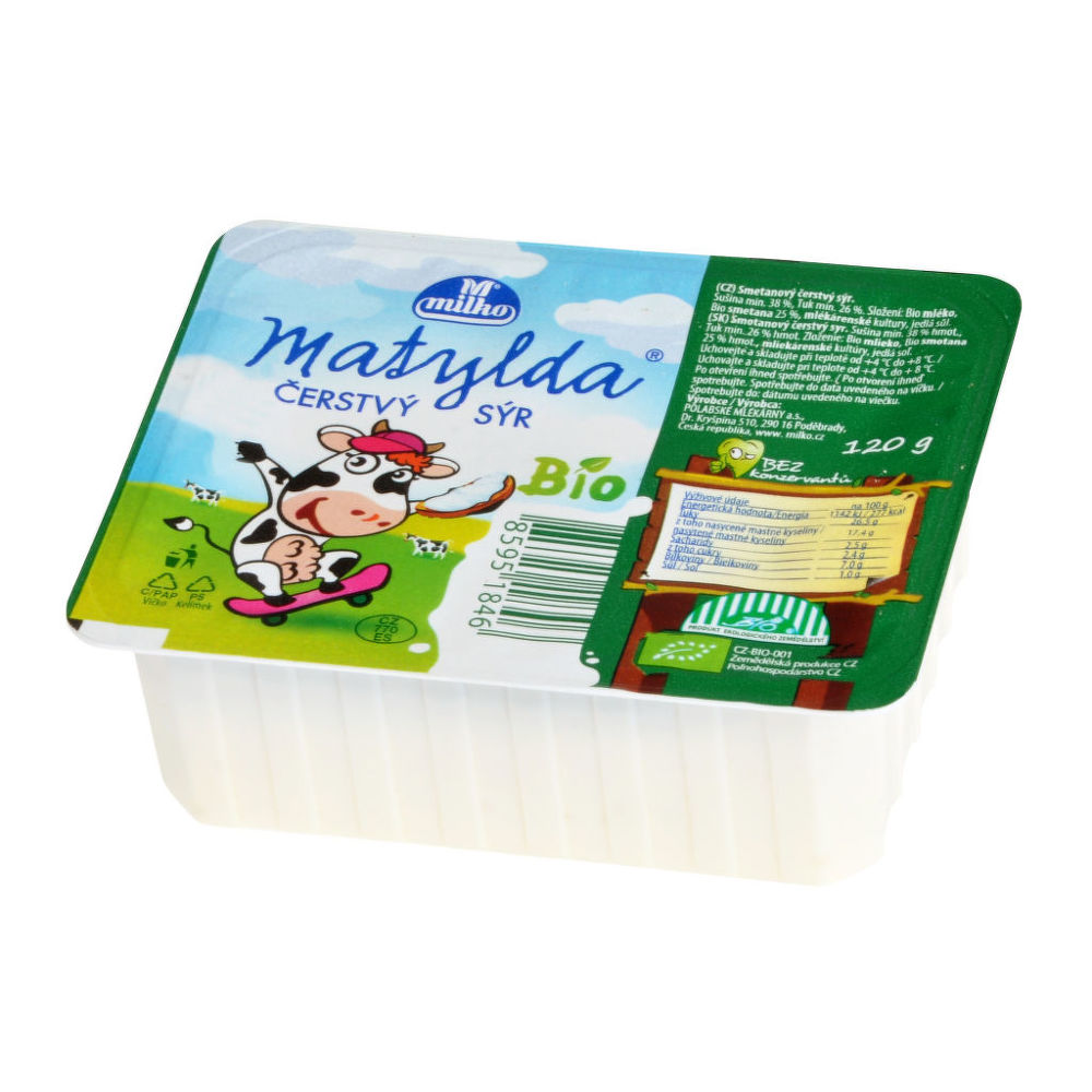 Sýr čerstvý smetanový Matylda 120 g BIO   POLABSKÉ MLÉKÁRNY Polabské mlékárny