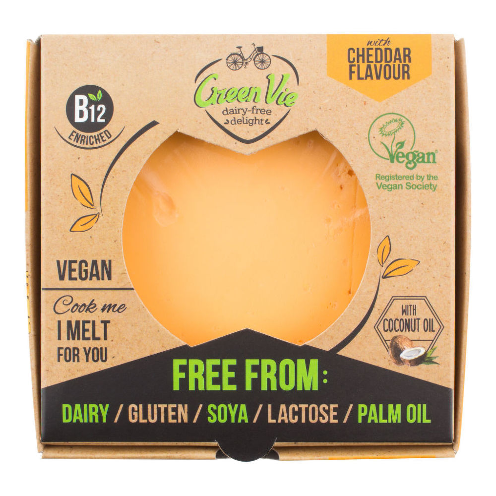 Veganská alternativa sýru cheddar blok 250 g   GREENVIE Greenvie