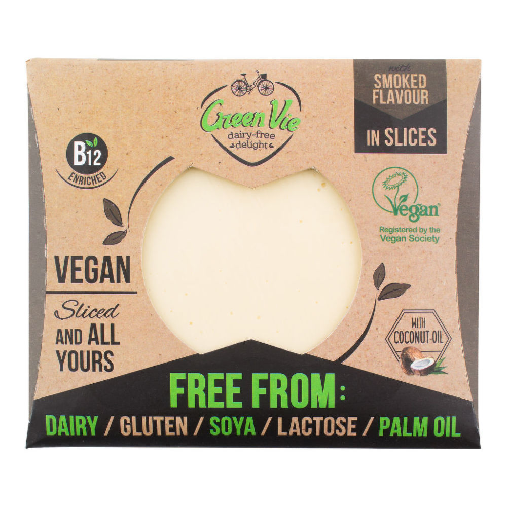 Veganská alternativa sýru uzená gouda plátky 180 g   GREENVIE Greenvie