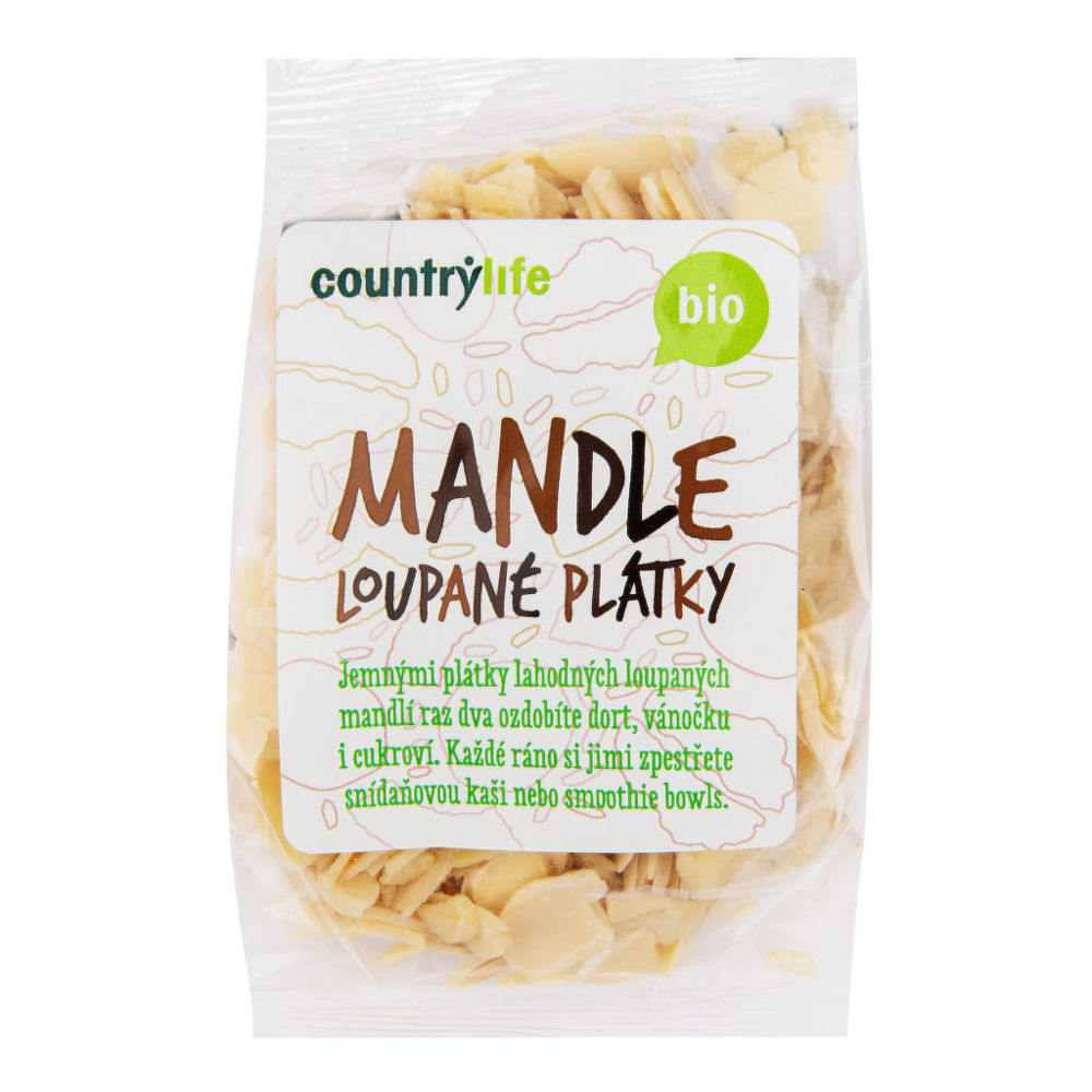 Mandle loupané plátky 100 g BIO   COUNTRY LIFE Country Life