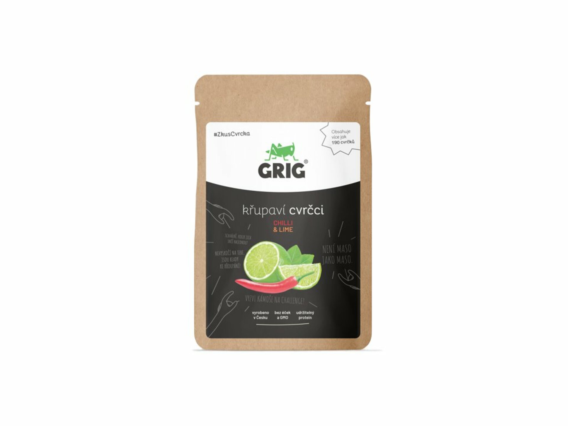 Grig Sušení cvrčci Chilli & Lime 20 g