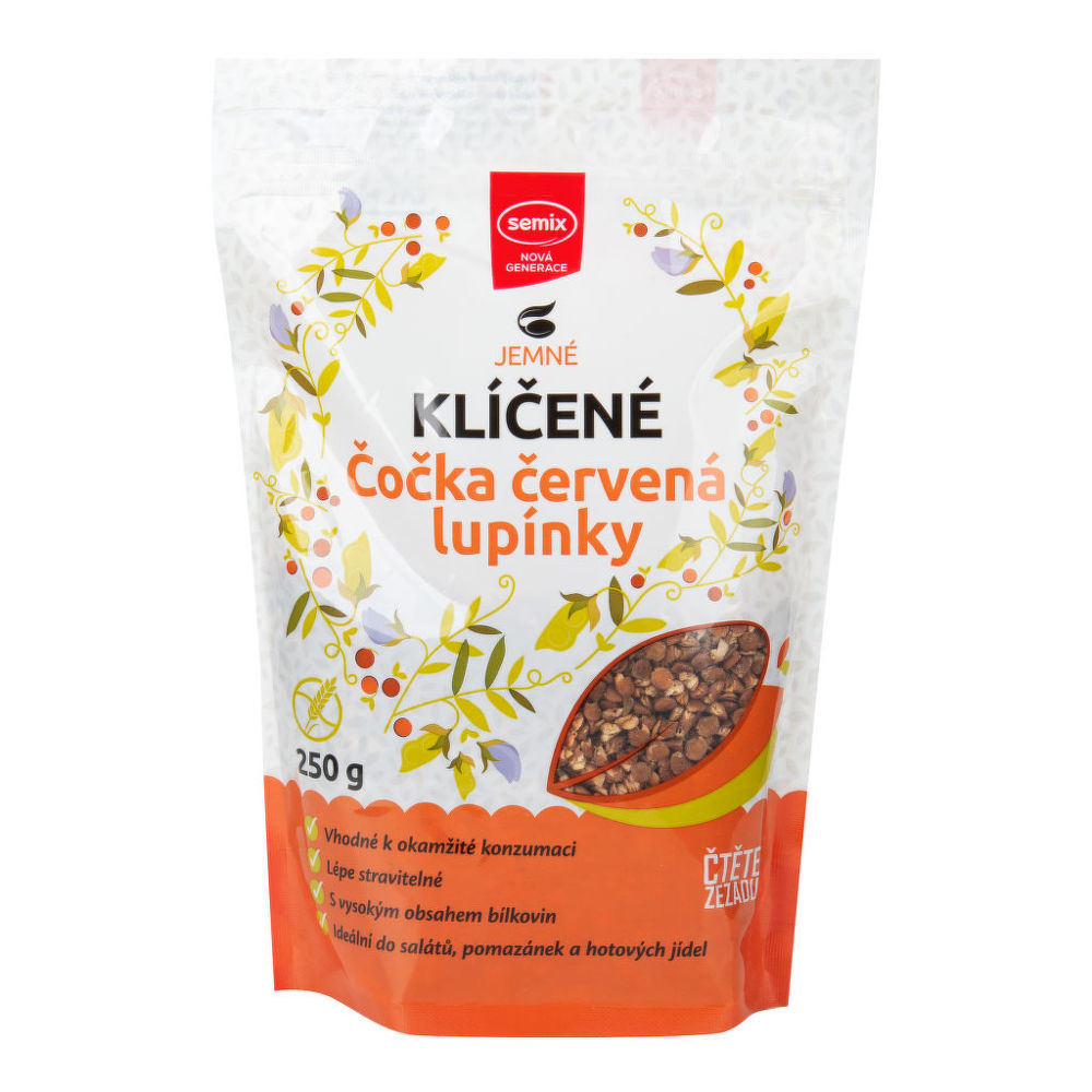 Lupínky z červené čočky klíčené 250 g   SEMIX Semix Pluso