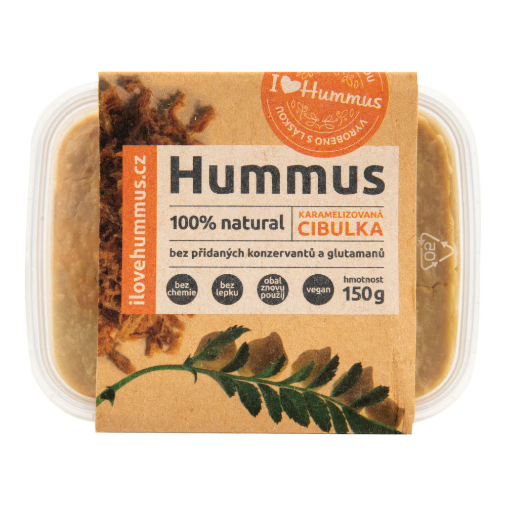 Hummus - cizrnová pomazánka s karamelizovanou cibulkou 150 g   I LOVE HUMMUS I Love Hummus