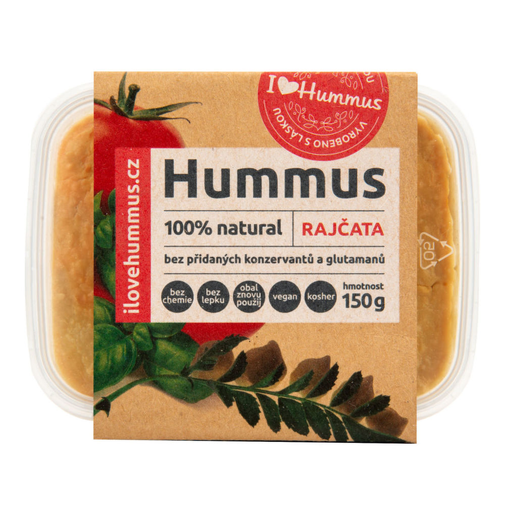 Hummus - cizrnová pomazánka s rajčaty 150 g   I LOVE HUMMUS I Love Hummus