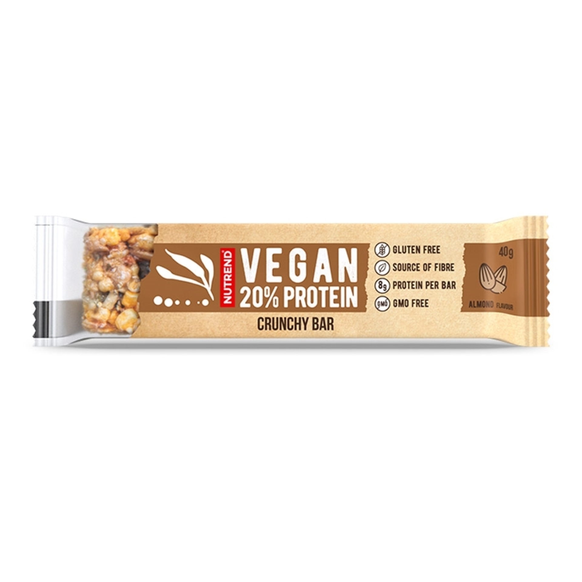 Nutrend Vegan proteinová křupavá tyčinka mandle 40 g