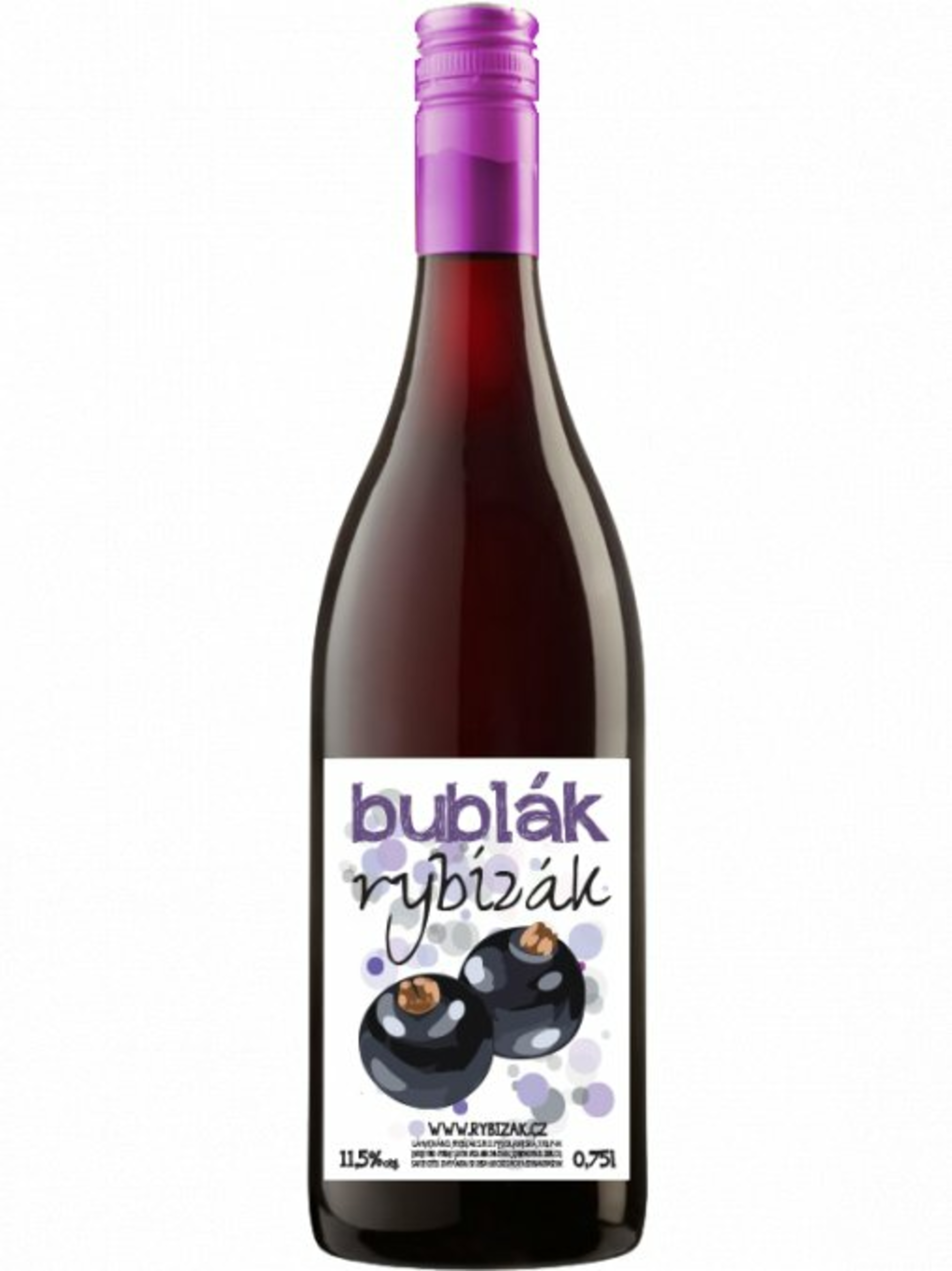 Rybízák Bublák Perlivé víno z černého rybízu 750 ml
