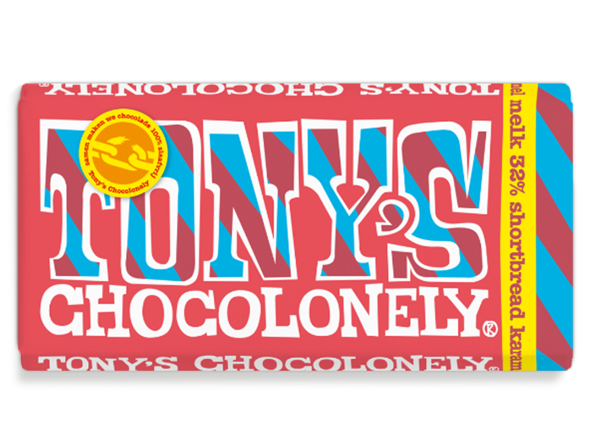 Tony’s Chocolonely Mléčná čokoláda dortové sušenky a karamelové kousky 180 g