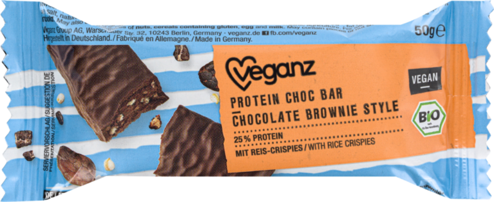 Veganz Proteinová tyčinka čoko brownie BIO 50 g
