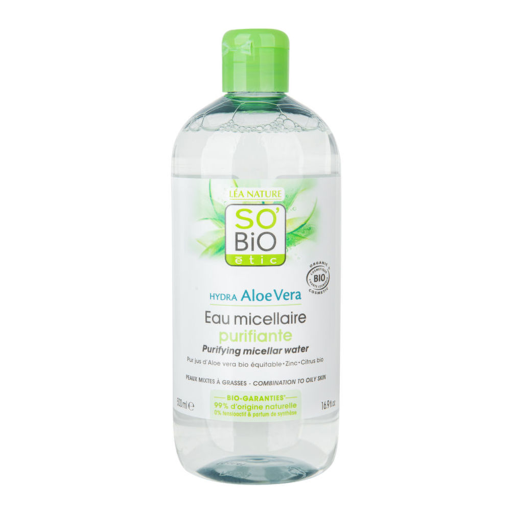 Voda micelární Aloe Vera čisticí — zinek a citrusy 500 ml BIO   SO’BiO étic So’Bio étic
